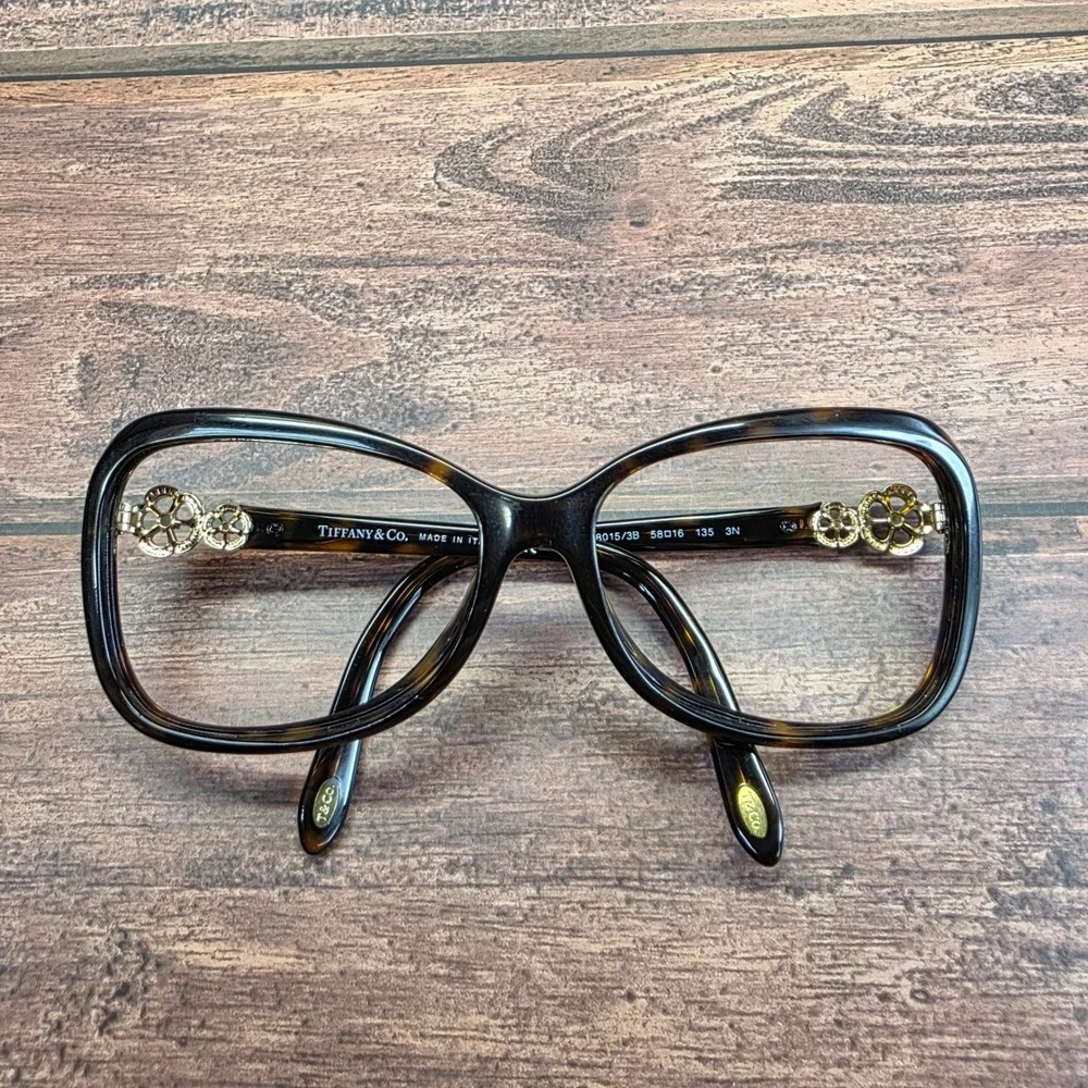 Tiffany & Co TF 4052-B Dark Havana Tortoise Butterfly Eyeglass Frames 58-16-135
